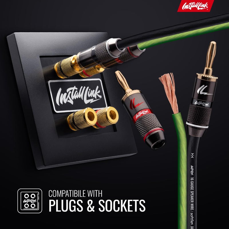 Install Link 16 AWG Gauge Speaker Wire Cable (30 Feet) Stereo, Car or Home Theater, CCA - Image 4